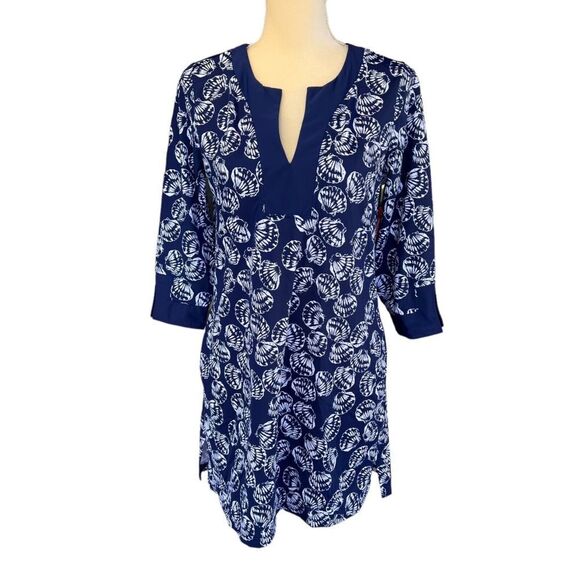 Talbots & Miraclesuit Women's Size‎ XS Swim Cover-Up Dress Navy & White UPF 50+ - Picture 1 of 12